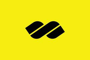 mínimo y creativo inifinidad marca logo modelo en amarillo antecedentes vector