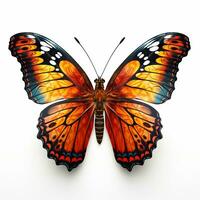Beautiful big wild butterfly looking forward is shown in full length, Ai generated photo