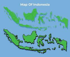 vector Indonesia 3d mapa conjunto sencillo plano ilustración