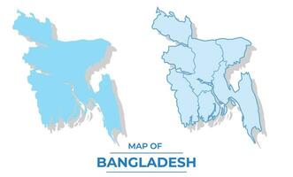 vector Bangladesh mapa conjunto sencillo plano y contorno estilo ilustración