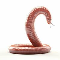 Beautiful big wild earthworm looking forward is shown in full length, Ai generated photo