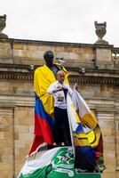 Bogota, Colombia, 16 August 2023. March asking for Gustavo Petro impeachment. Peaceful protest march in Bogota Colombia against the government of Gustavo Petro called La Marcha de la Mayoria. photo