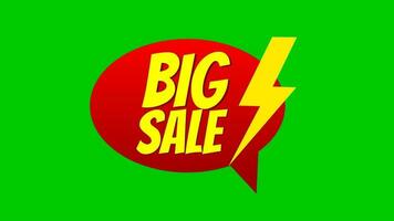 big sale animation with green screen for discount promotion. video