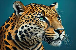 Portrait of a tiger on a solid color background. Close-up. ai generative photo