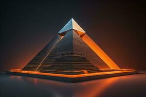 Creative and colorful pyramid on a solid color background. ai generative photo