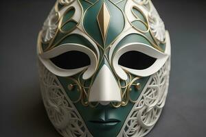 Mardi Gras mask isolated on solid color background. ai generative photo