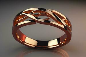 Wedding ring on a solid color background. Jewelry. ai generative photo