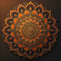 Mandala pattern. Vintage decorative elements. Hand drawn oriental background. ai generative photo