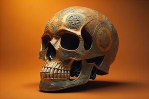 Day of the Dead sugar skull. Mexican sugar skull. ai generative photo