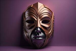 Mardi Gras mask isolated on solid color background. ai generative photo