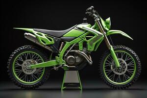 Modern powerful sports motorcycle on a colorful background. ai generative photo
