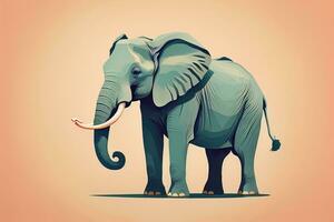 Vector illustration of an elephant. Isolated on a solid color background. ai generative photo