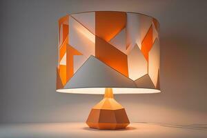 a decorative and colorful lamp on a solid color background. ai generative photo