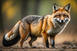 Portrait of a red fox, Vulpes vulpes. ai generative photo