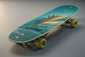 Skateboard on a gray background. ai generative photo