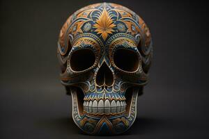 Day of the Dead sugar skull. Mexican sugar skull. ai generative photo