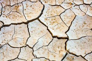 Dry cracked earth background. Global warming and climate change concept. photo