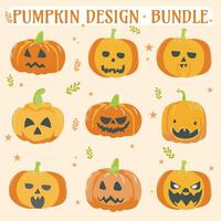 Set of Halloween Pumpkin bundle Vector Art, Clipart pumpkin vector elements