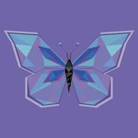 polygonal butterfly on flat background vector illustration