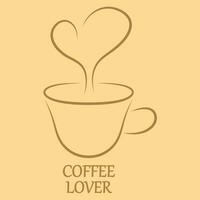 Minimalist cup of coffee with heart vector