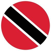 Trinidad and Tobago flag in circle. Flag of Trinidad and Tobago rounded shape vector