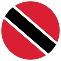 Trinidad and Tobago flag in circle. Flag of Trinidad and Tobago rounded shape vector