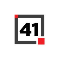 41 number with square icon. 41 dot monogram. vector