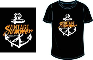 Vintage summer t shirt design men's vector