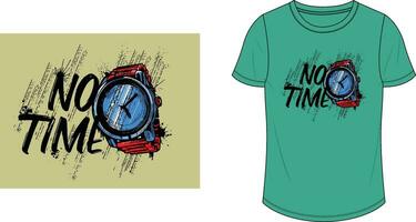 No hora reloj t camisa diseño de los hombres vector