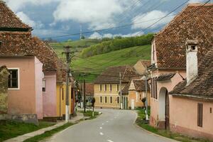 Biertan a very beautiful medieval village in Transylvania, Romania. A historical town in Romania that has preserved the Frankish and Gothic architectural style. Travel photo. photo