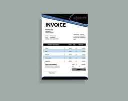 Minimal Corporate Business Invoice design template vector illustration bill form price invoice.