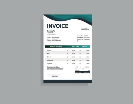 Minimal Invoices with Abstract Shapes vector