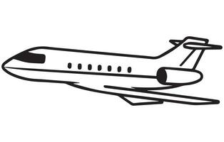 avión de línea. editable contorno bosquejo de avión. valores vector ilustración, contorno dibujo avión en un plano estilo,
