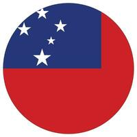 Samoa flag circle shape. Flag of Samoa round shape vector