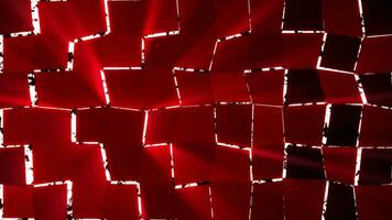 Red color square shape background with glowing light rays background video