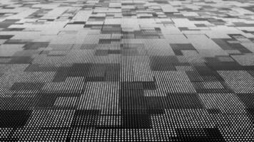 wit deeltjes plein doos patroon in beweging 3d technologie cyberspace achtergrond. digitaal Matrix futuristische achtergrond video