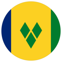 Flag of Saint Vincent and the Grenadines circle shape. Saint Vincent and the Grenadines flag round png