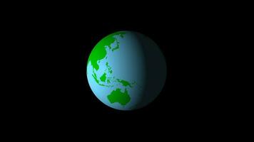 rotierend Blau Globus auf transparent Hintergrund video