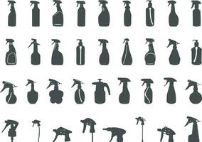 Spray bottle silhouette, Cleaner spray silhouette vector