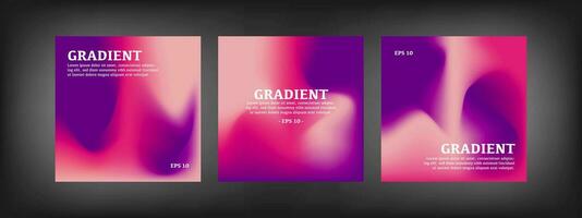 Set of covers design templates with vibrant gradient background. Trendy modern design. Applicable for placards, banners, flyers, presentations, covers and reports. Vector illustration. Eps10