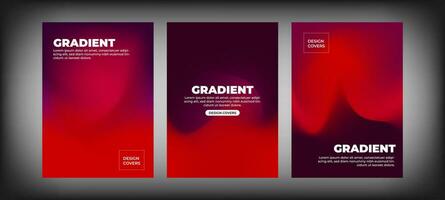 Set of covers design templates with vibrant gradient background. Trendy modern design. Applicable for placards, banners, flyers, presentations, covers and reports. Vector illustration. Eps10