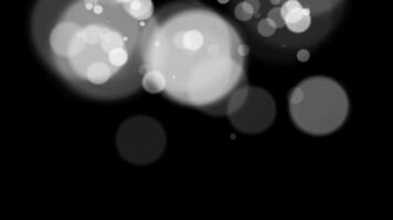 Abstract white glitter and particle on black background. Looped animation with beautiful white bokeh on black background. video