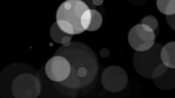abstrakt vit glitter och partikel på svart bakgrund. looped animering med skön vit bokeh på svart bakgrund. video