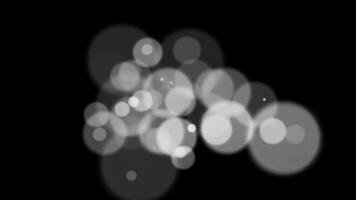 Abstract white glitter and particle on black background. Looped animation with beautiful white bokeh on black background. video