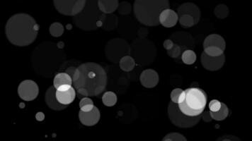 Abstract white glitter and particle on black background. Looped animation with beautiful white bokeh on black background. video