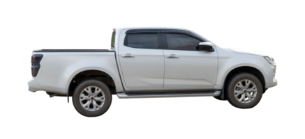 Silver bronze pickup truck with mag wheel isolated with clipping path in png file format