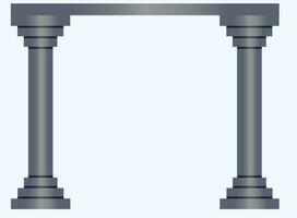 Classic vintage arch of the portal door with the columns Vector graphics The entrance of the facade or the framing of the furniture. Columns and arch isolated on white background.