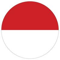 Monaco flag circle shape. Flag of Monaco round shape vector