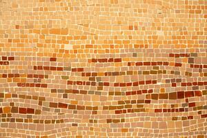 Colorful ceramic mosaic on the walls of the building. Abstract background and texture for design. photo