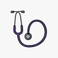 Stethoscope icon in flat style heart diagnostic vector illustration on isolated background medicine sign business